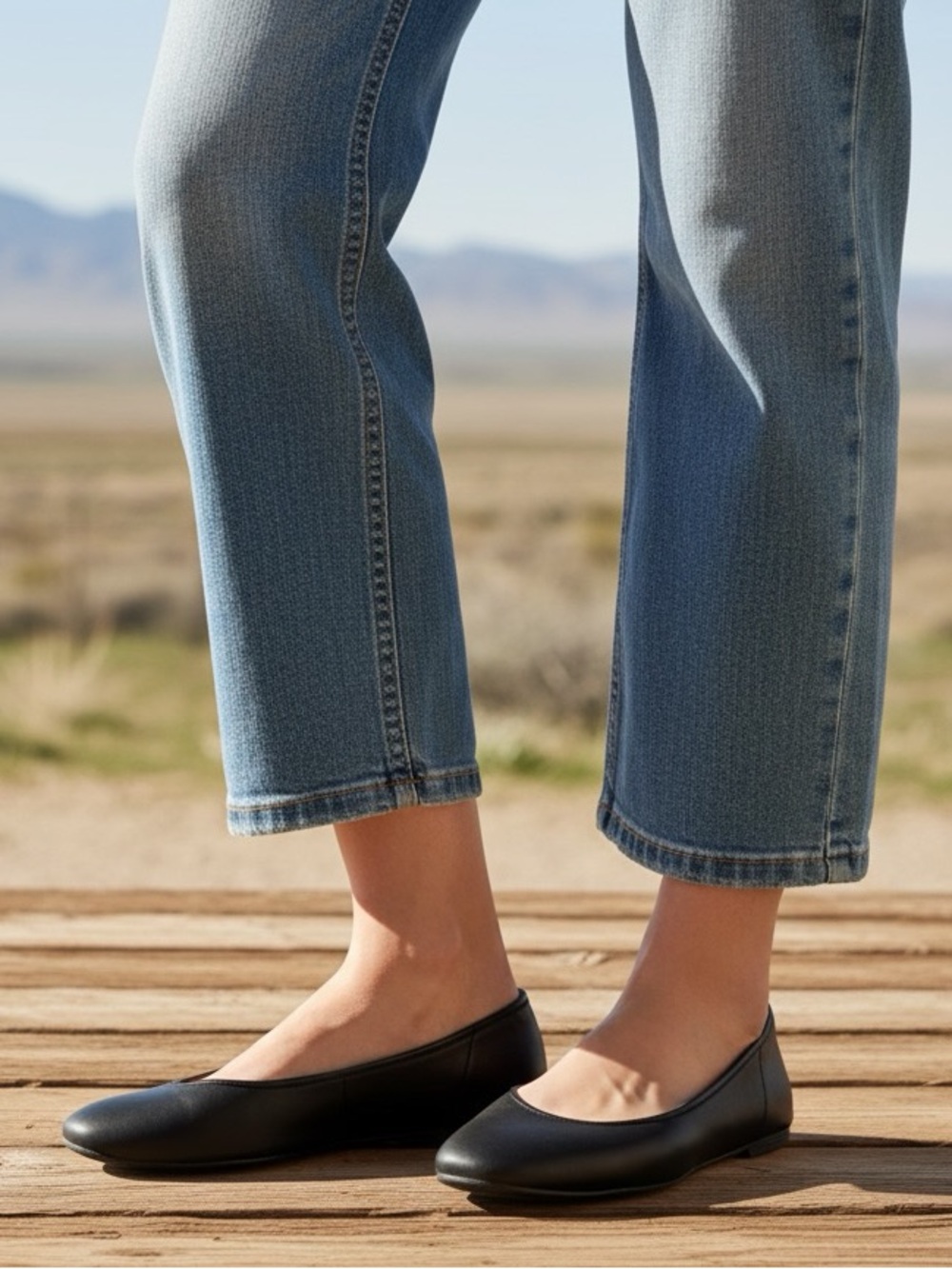 Lucky Brand Black Leather Ballet Flats